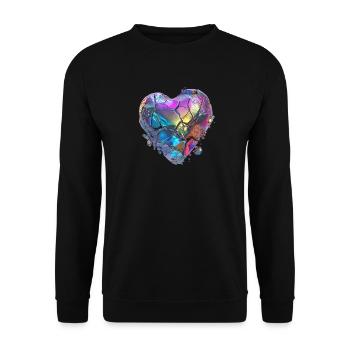 broken heart of stone - Unisex Sweatshirt - black - Front - Alina (178cm) & Michal (187cm)