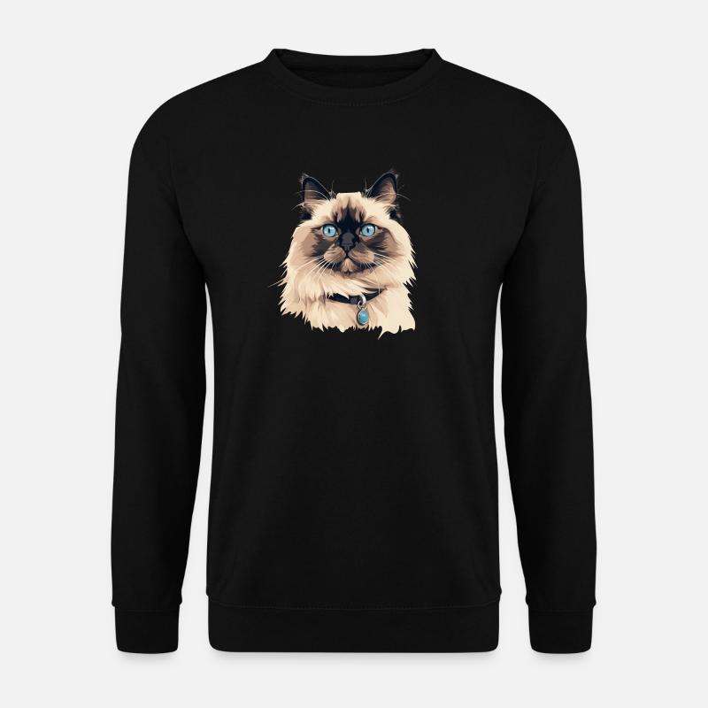 Katze Kopf Ragdoll - Unisex Pullover - Schwarz