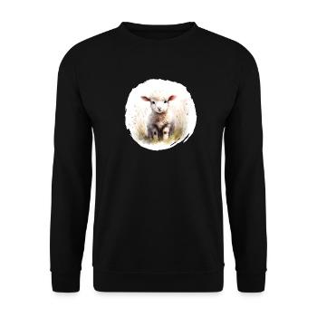 Aquarelle d’agneau - Sweat-shirt Unisexe - noir - Devant - Alina (178cm) & Michal (187cm)