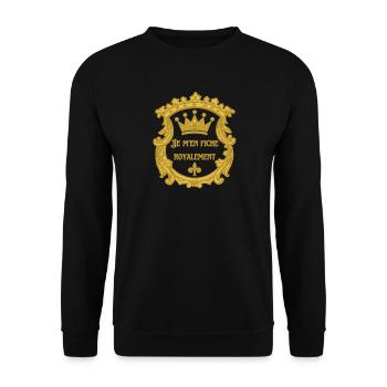 je m en fiche royalement couronne blason fleur lys - Sweat-shirt Unisexe - noir - Devant - Alina (178cm) & Michal (187cm)