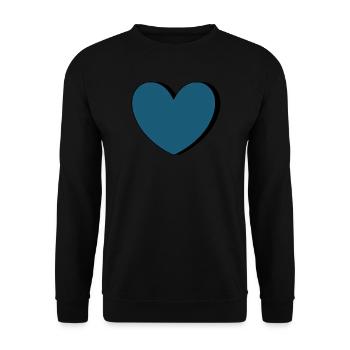 blue heart valentine's day gift - Unisex Sweatshirt - black - Front - Alina (178cm) & Michal (187cm)