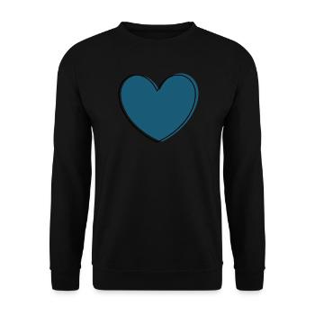 blue heart gift - Unisex Sweatshirt - black - Front - Alina (178cm) & Michal (187cm)