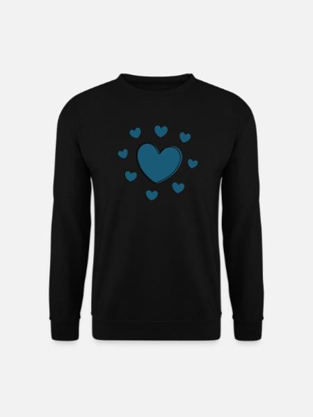 blue heart valentine's day gift - Unisex Sweatshirt - black