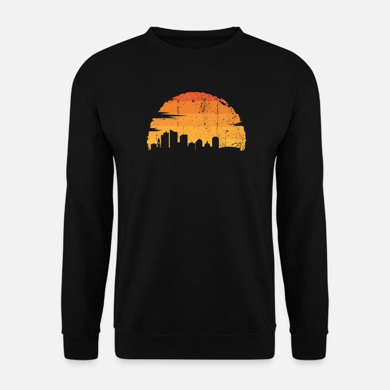 Silhouette des Stadtuntergangs - Unisex Pullover - Schwarz