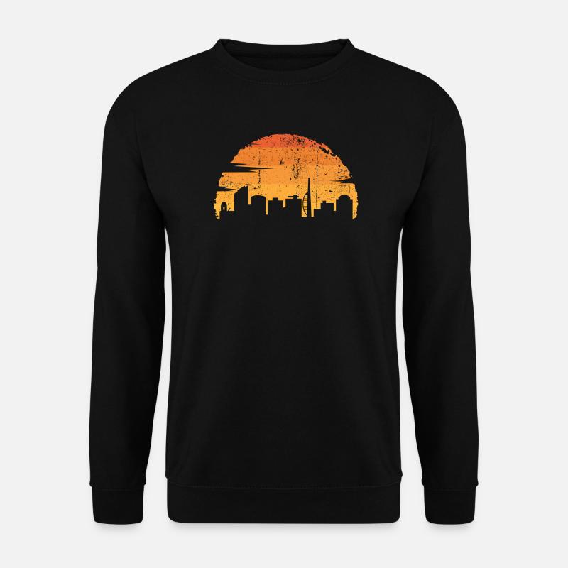 Goldene Skyline Sonnenuntergang - Unisex Pullover - Schwarz