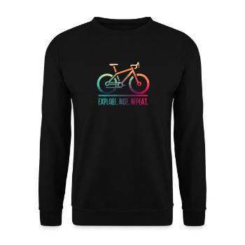 Explorez Ride Repeat - un projet pour le cycliste - Sweat-shirt Unisexe - noir - Devant - Alina (178cm) & Michal (187cm)