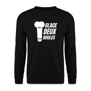 glace deux boules, crème glacée, glace humour - Sweat-shirt Unisexe - noir - Devant - Alina (178cm) & Michal (187cm)