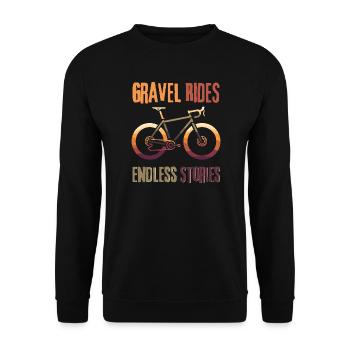 Gravel Bike Rides Endless Stories Tee - Sweat-shirt Unisexe - noir - Devant - Alina (178cm) & Michal (187cm)
