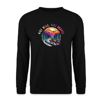Aventure en vélo de gravier Wild Ride - Sweat-shirt Unisexe - noir - Devant - Alina (178cm) & Michal (187cm)