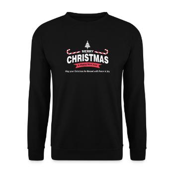 Merry Christmas - Unisex Sweatshirt - black - Front - Alina (178cm) & Michal (187cm)