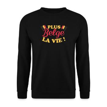 Humour belge Belgique 1 - Sweat-shirt Unisexe - noir - Devant - Alina (178cm) & Michal (187cm)