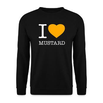 I LOVE MUSTARD Senf - Unisex Sweatshirt - black - Front - Alina (178cm) & Michal (187cm)