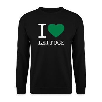 I LOVE LETTUCE Salad - Unisex Sweatshirt - black - Front - Alina (178cm) & Michal (187cm)