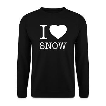 I LOVE SNOW - Unisex Pullover - Schwarz - Vorne - Alina (178cm) & Michal (187cm)