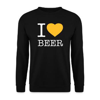 I LOVE BEER Bier - Unisex Sweatshirt - black - Front - Alina (178cm) & Michal (187cm)