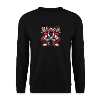 Wapiti du Canada avec drapeau national - Sweat-shirt Unisexe - noir - Devant - Alina (178cm) & Michal (187cm)