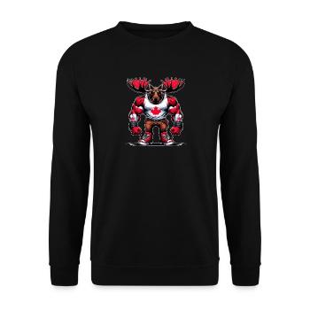 Wapiti du Canada avec drapeau national - Sweat-shirt Unisexe - noir - Devant - Alina (178cm) & Michal (187cm)