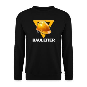 Baustellenleiter Bauhelm - Unisex Pullover - Schwarz - Vorne - Alina (178cm) & Michal (187cm)