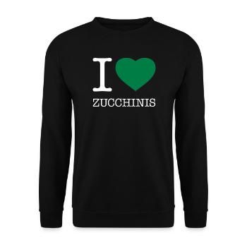 I LOVE ZUCCHINIS - Unisex Pullover - Schwarz - Vorne - Alina (178cm) & Michal (187cm)