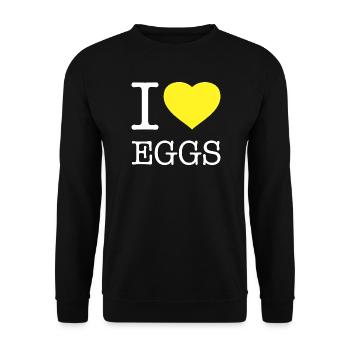 J’ADORE LES OEUFS - Sweat-shirt Unisexe - noir - Devant - Alina (178cm) & Michal (187cm)
