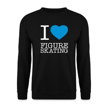 I LOVE FIGURE SKATING Eiskunstlaufen - Unisex Pullover - Schwarz - Vorne - Alina (178cm) & Michal (187cm)