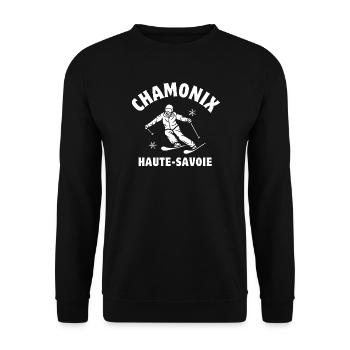Chamonix, Savoie, Haute-Savoie - Sweat-shirt Unisexe - noir - Devant - Alina (178cm) & Michal (187cm)