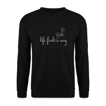 Life finds a way - Dandelion - Unisex Sweatshirt - black - Front - Alina (178cm) & Michal (187cm)