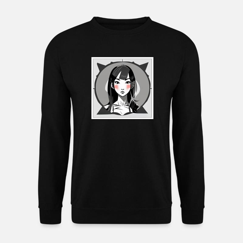 Errötendes Manga-Mädchen - Unisex Pullover - Schwarz