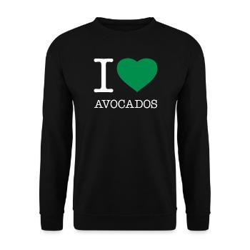 I LOVE AVOCADOS Avokados - Unisex Pullover - Schwarz - Vorne - Alina (178cm) & Michal (187cm)