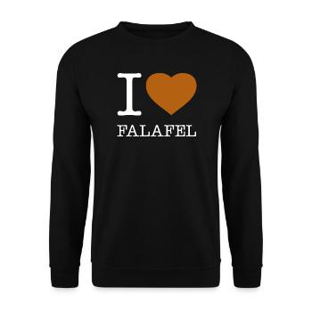 I LOVE FALAFEL - Unisex Sweatshirt - black - Front - Alina (178cm) & Michal (187cm)