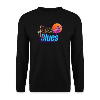 Musique Jazz et Blues | Ressentez la musique - Sweat-shirt Unisexe - noir - Devant - Alina (178cm) & Michal (187cm)