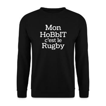rugby, rugby sport, j'aime le rugby - Sweat-shirt Unisexe - noir - Devant - Alina (178cm) & Michal (187cm)