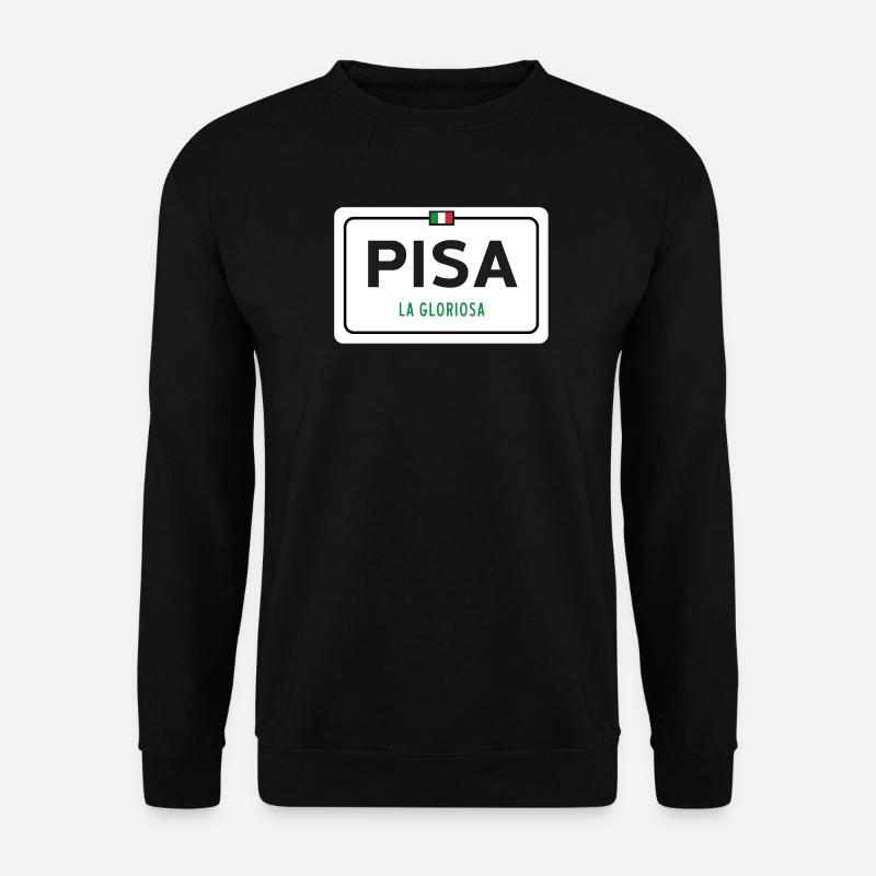 Ortsschild von Pisa - Unisex Pullover - Schwarz