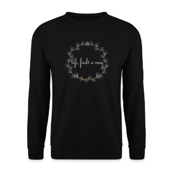 Life finds a way, Dandelion - Unisex Sweatshirt - black - Front - Alina (178cm) & Michal (187cm)