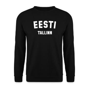 EESTI Estland Tallinn - Unisex Pullover - Schwarz - Vorne - Alina (178cm) & Michal (187cm)