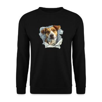 Chien Chiens Tête de chien Amoureux des chiens Propriétaires de chiens - Sweat-shirt Unisexe - noir - Devant - Alina (178cm) & Michal (187cm)