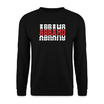 Abraham t-shirt stacked text t-shirt gift idea - Unisex Sweatshirt - black - Front - Alina (178cm) & Michal (187cm)