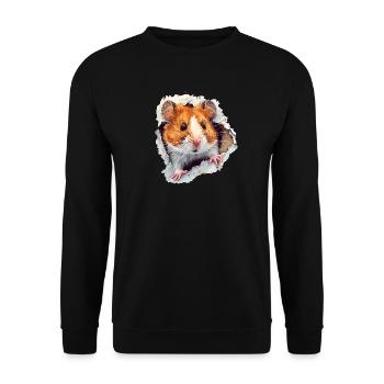 Hamster Hamster Head Golden Hamster Dwarf Hamster - Unisex Sweatshirt - black - Front - Alina (178cm) & Michal (187cm)