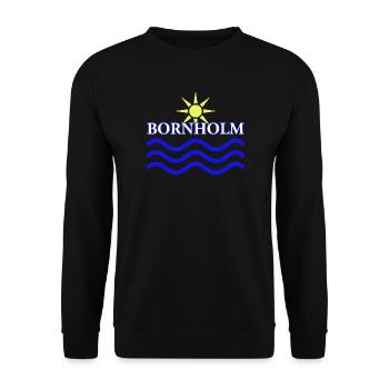 BORNHOLM-Sun Water - Unisex Pullover - Schwarz - Vorne - Alina (178cm) & Michal (187cm)