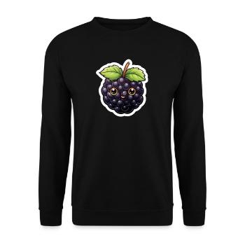 Cute Blackberry Illustration – Kawaii Style - Unisex Sweatshirt - black - Front - Alina (178cm) & Michal (187cm)