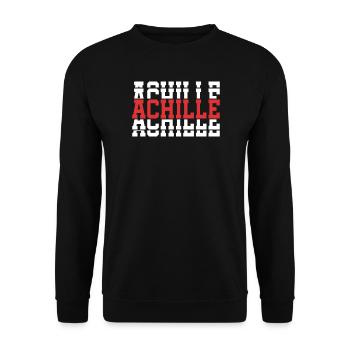 t-shirt Achille t-shirt stacked text - Unisex Sweatshirt - black - Front - Alina (178cm) & Michal (187cm)