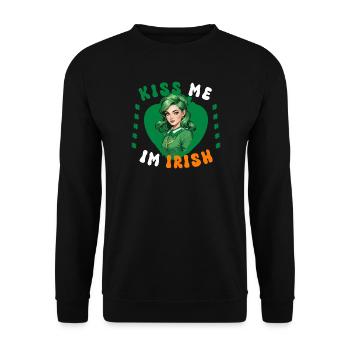 Kiss me, I'm Irish - Unisex Sweatshirt - black - Front - Alina (178cm) & Michal (187cm)