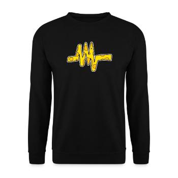 Battement de coeur ornement symbole pulsation ligne - Sweat-shirt Unisexe - noir - Devant - Alina (178cm) & Michal (187cm)