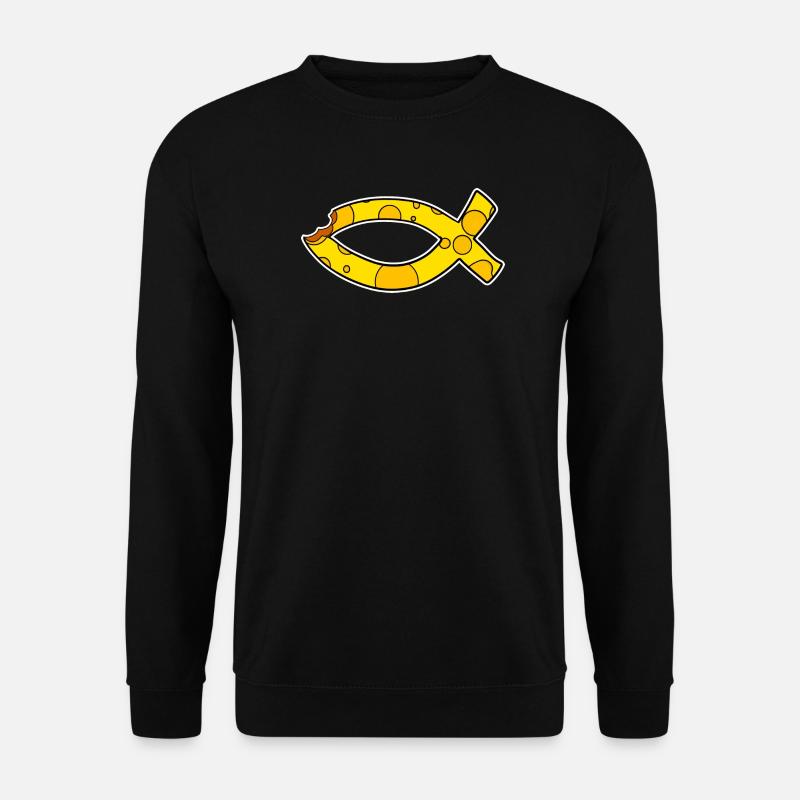 Fish Symbol Cheese - Unisex Sweatshirt - black