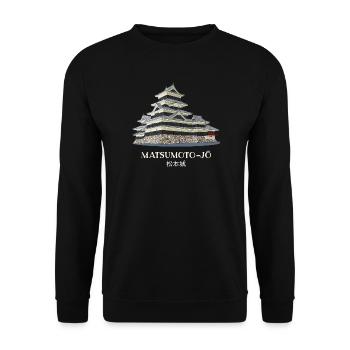 Château de Matsumoto-jo, Nagano, Japon dessin à la main - Sweat-shirt Unisexe - noir - Devant - Alina (178cm) & Michal (187cm)