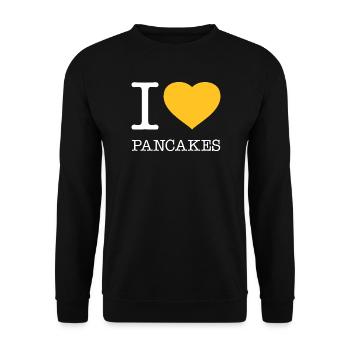 I LOVE PANCAKES - Unisex Sweatshirt - black - Front - Alina (178cm) & Michal (187cm)