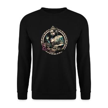 DJ Buddha - let that shit go - Unisex Sweatshirt - black - Front - Alina (178cm) & Michal (187cm)
