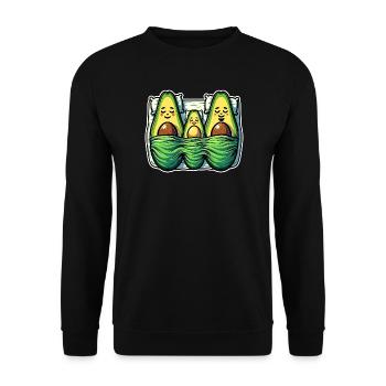 Maman de la famille de l’avocat, papa, enfant dormant dans le lit - Sweat-shirt Unisexe - noir - Devant - Alina (178cm) & Michal (187cm)