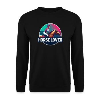Emblème du cavalier équestre - Sweat-shirt Unisexe - noir - Devant - Alina (178cm) & Michal (187cm)