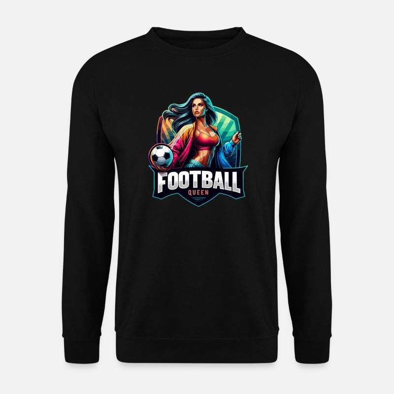 Weibliches Fußballkönigin-Emblem - Unisex Pullover - Schwarz